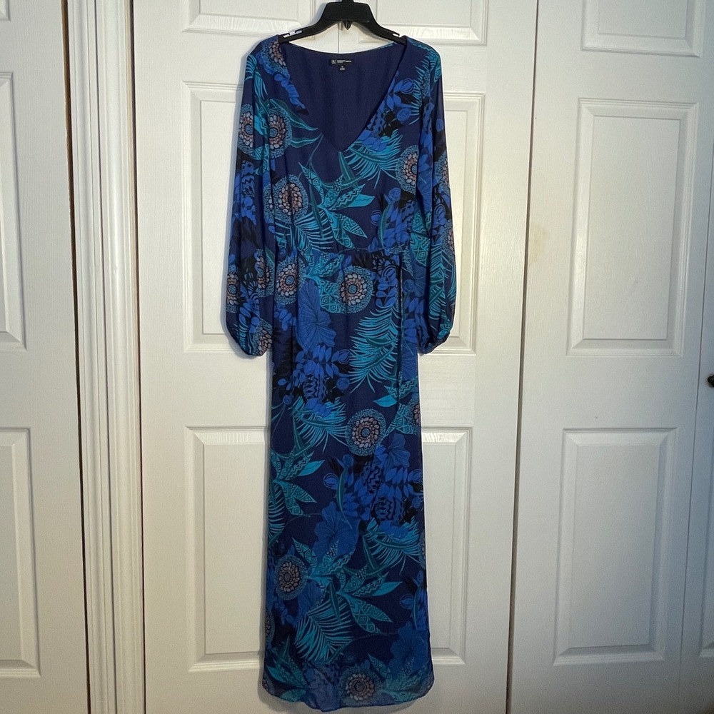 INC International Concepts Blue Floral Maxi Dress